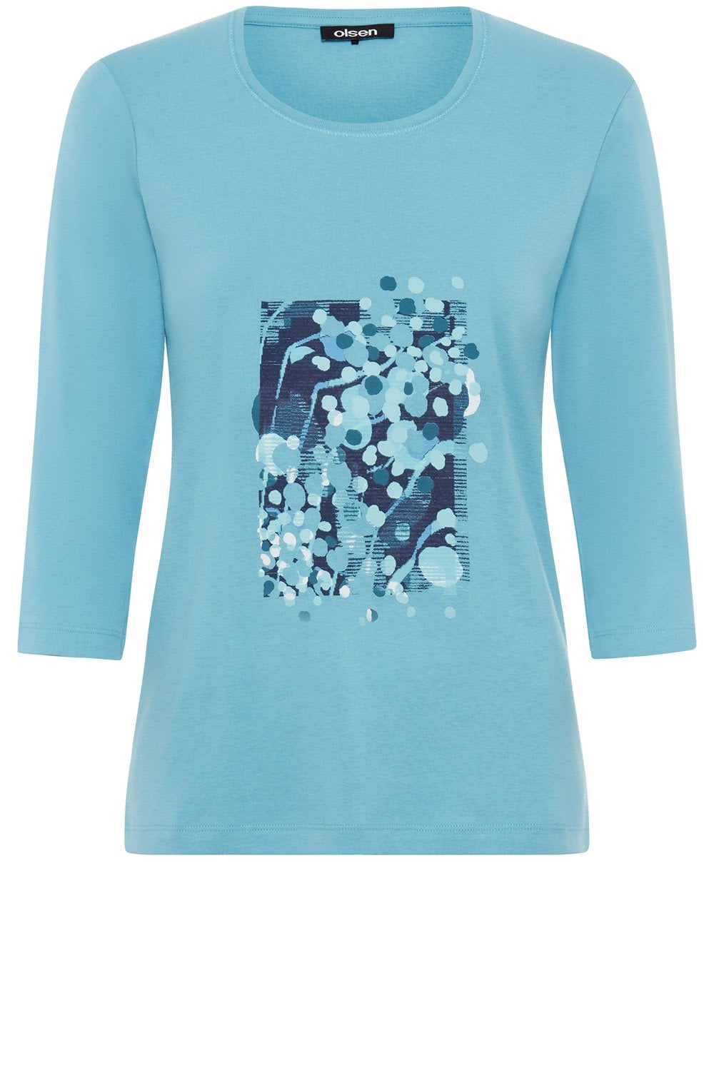 Light Teal Neo Comfort Placement Print Edda Top