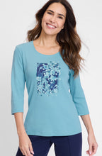 Light Teal Neo Comfort Placement Print Edda Top