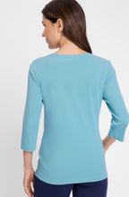 Light Teal Neo Comfort Placement Print Edda Top