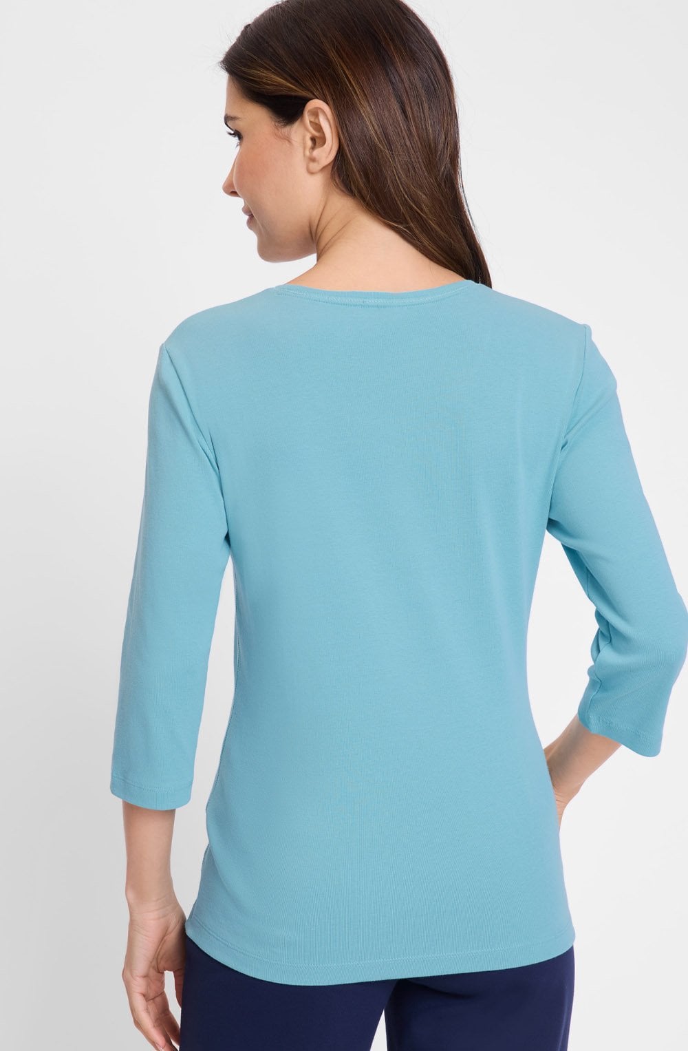 Light Teal Neo Comfort Placement Print Edda Top