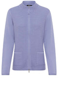Lilac Pearl Horizontal Ribbed Cardigan