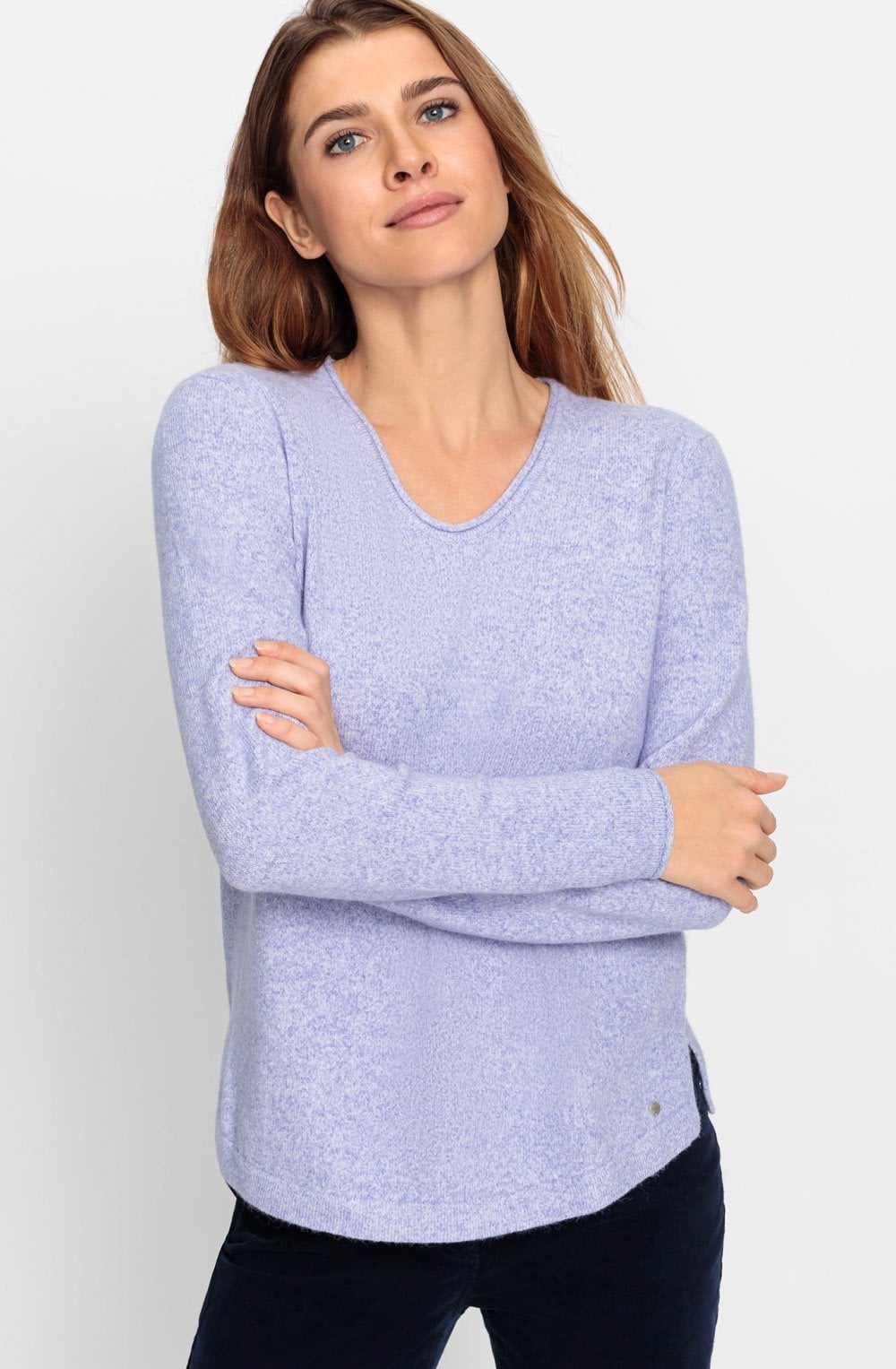 Lilac Pearl V Neck Henny Jumper