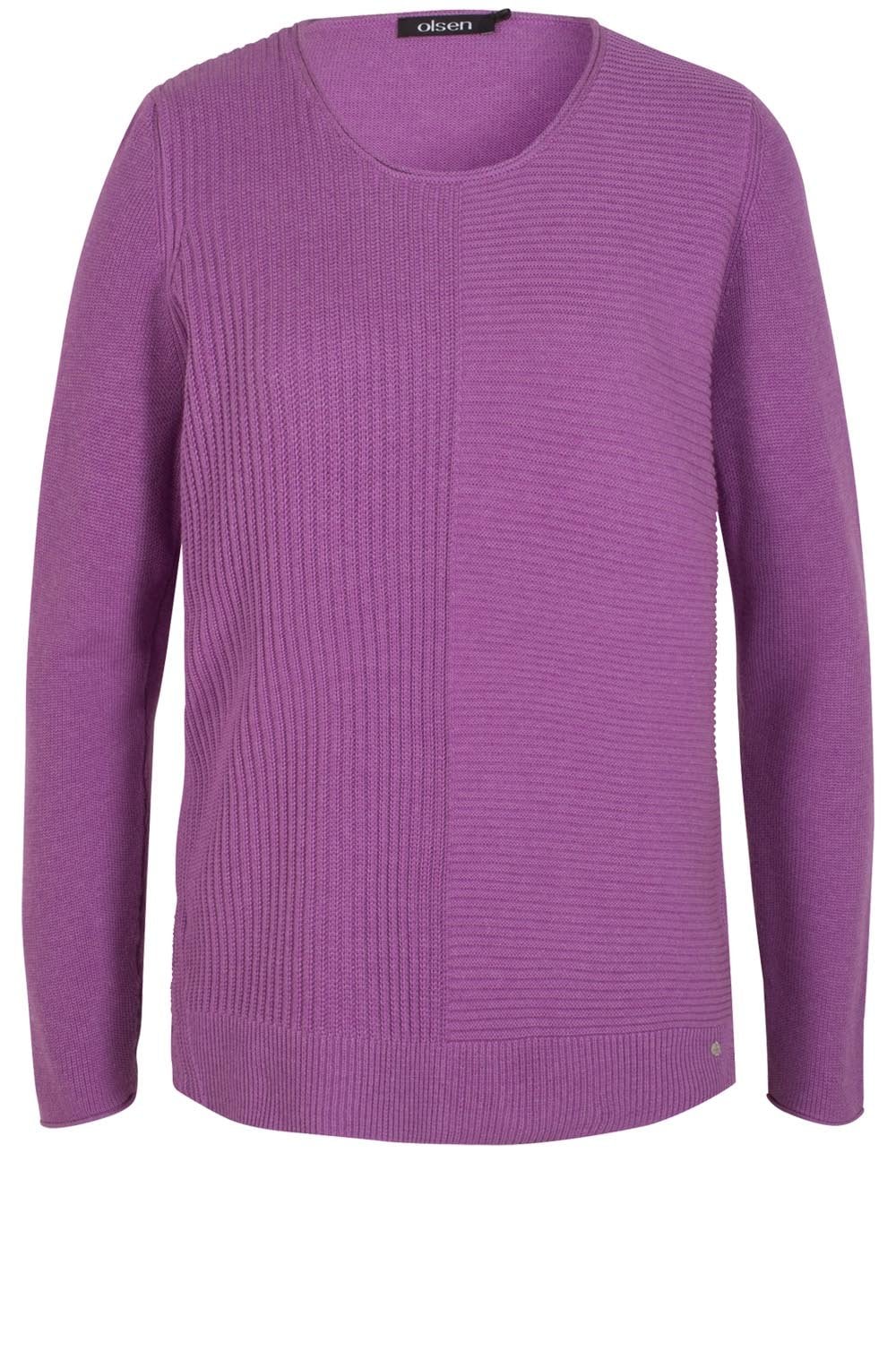 Lilac Ribbed Front Sweater