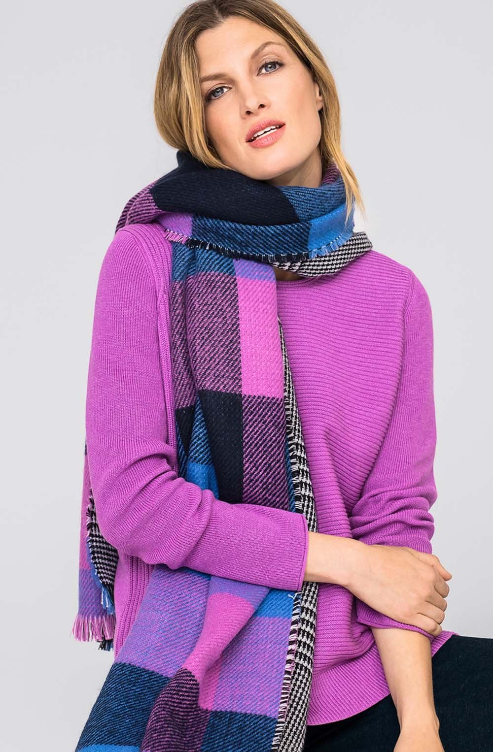 Lilac Ribbed Front Sweater