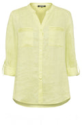 Lime Green Long Line Linen Mix Shirt