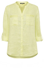Lime Green Long Line Linen Mix Shirt