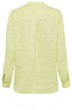 Lime Green Long Line Linen Mix Shirt
