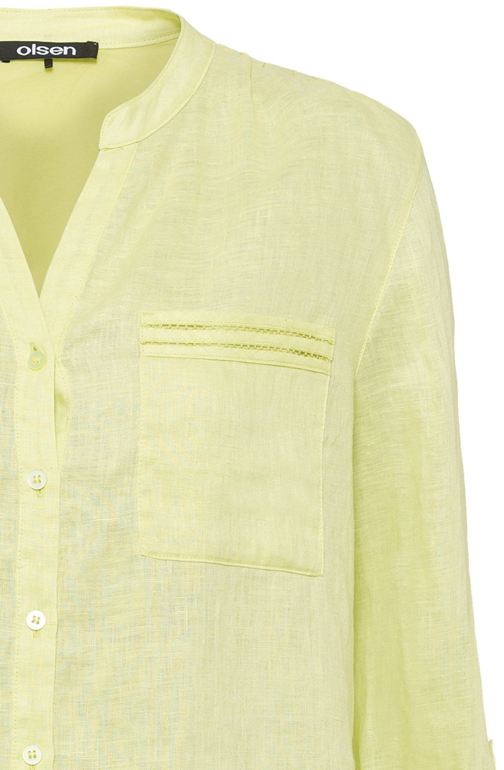 Lime Green Long Line Linen Mix Shirt