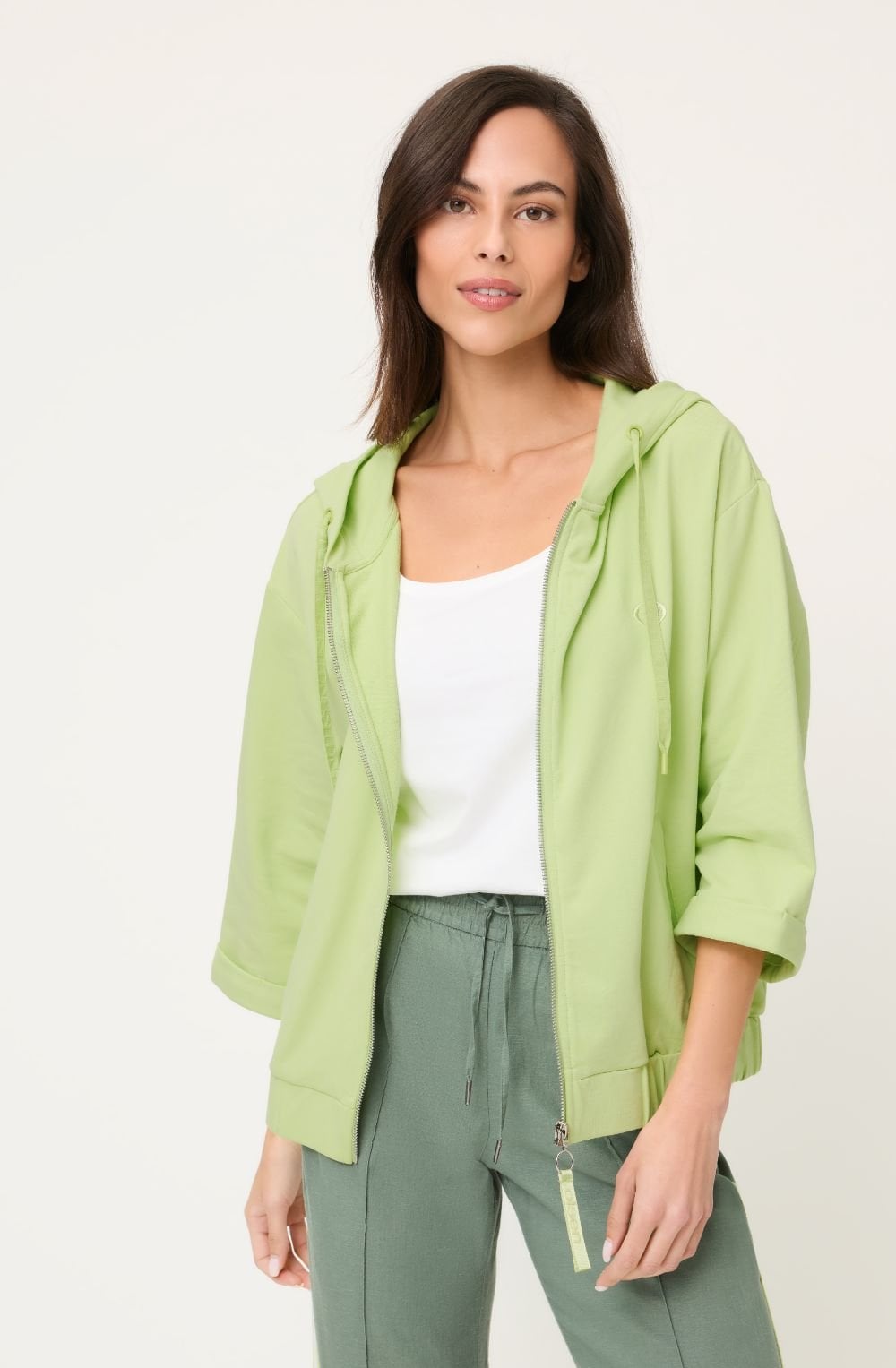 Lime Yellow Jersey Hooded Cora Jacket