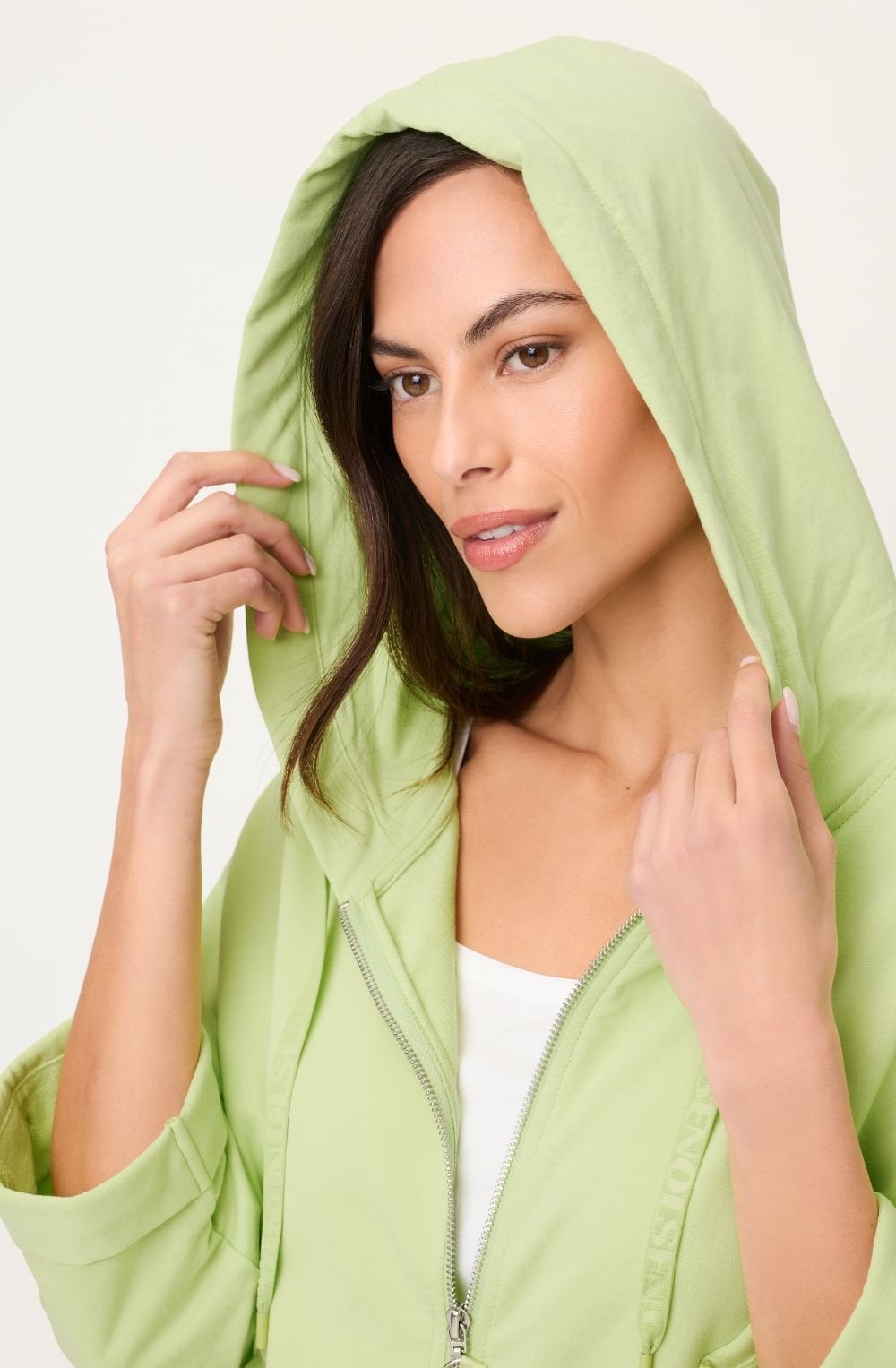 Lime Yellow Jersey Hooded Cora Jacket