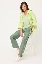 Lime Yellow Stripes Drawstring Hem Clara Top