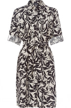 Linen Leaf Design Shirt Dress