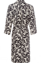 Linen Leaf Design Shirt Dress