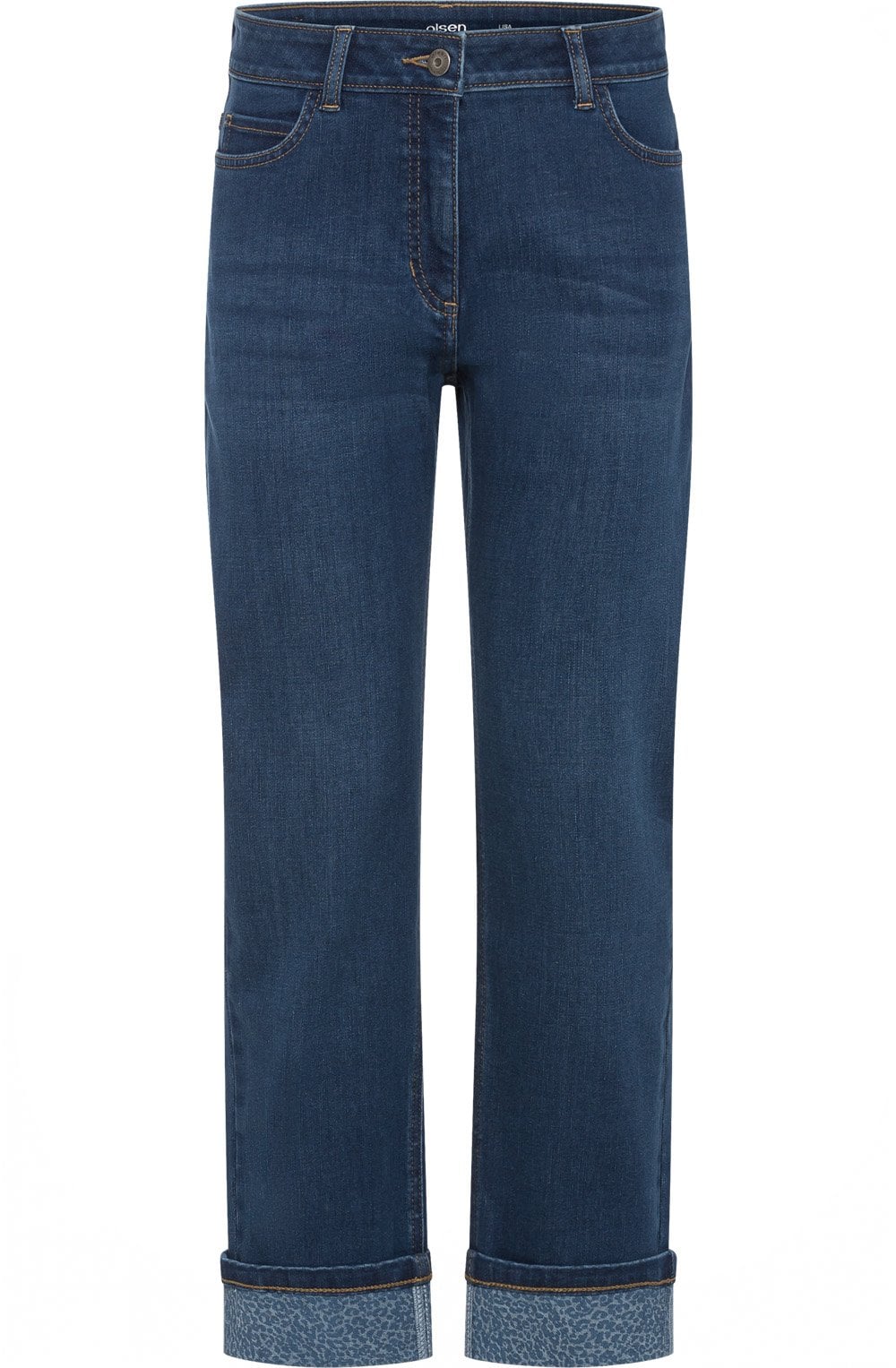 Lisa Cropped Jeans with Statement Turn Up Hem
