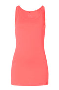 Long cotton vest top Coral