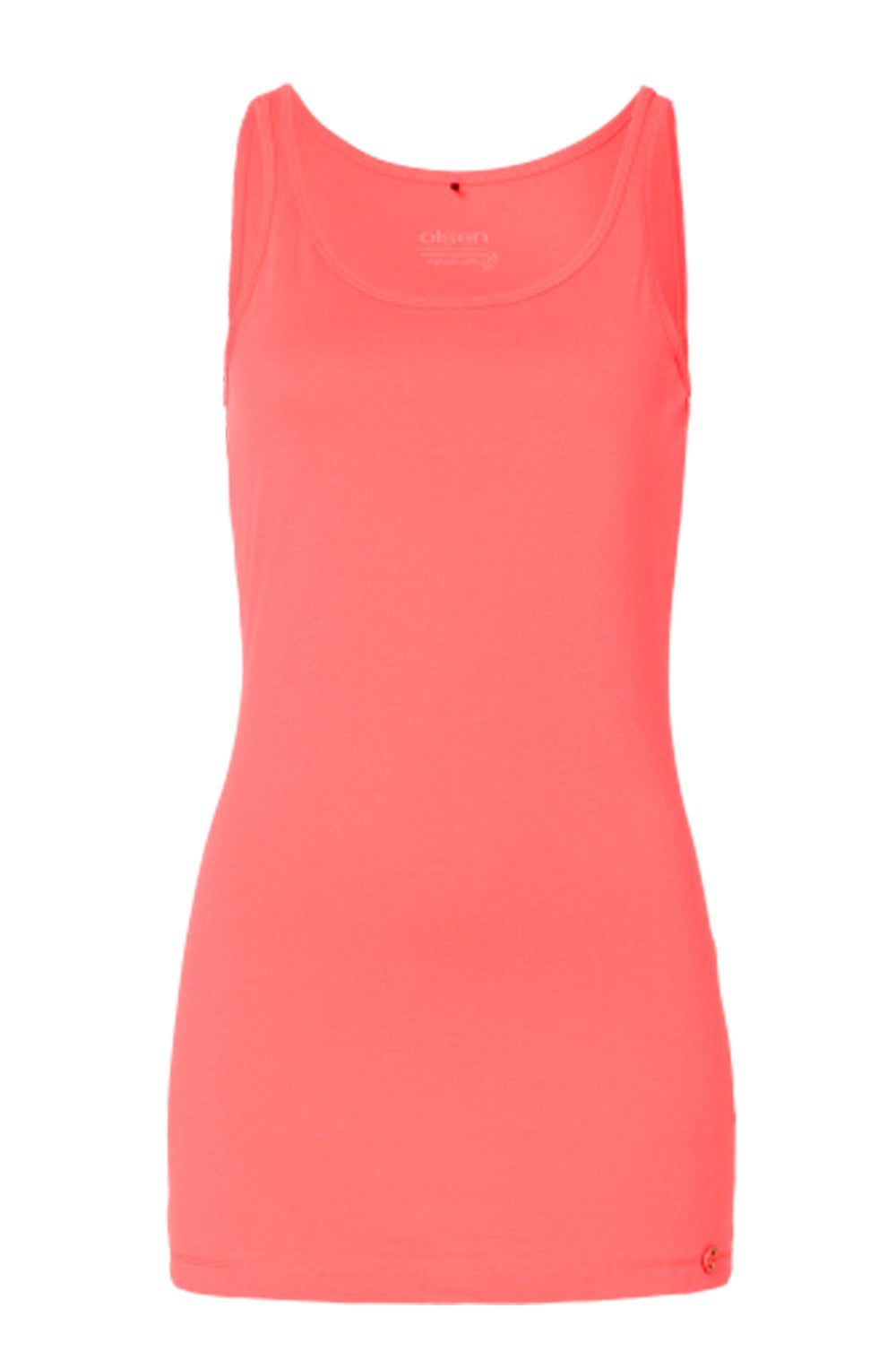 Long cotton vest top Coral