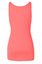 Long cotton vest top Coral