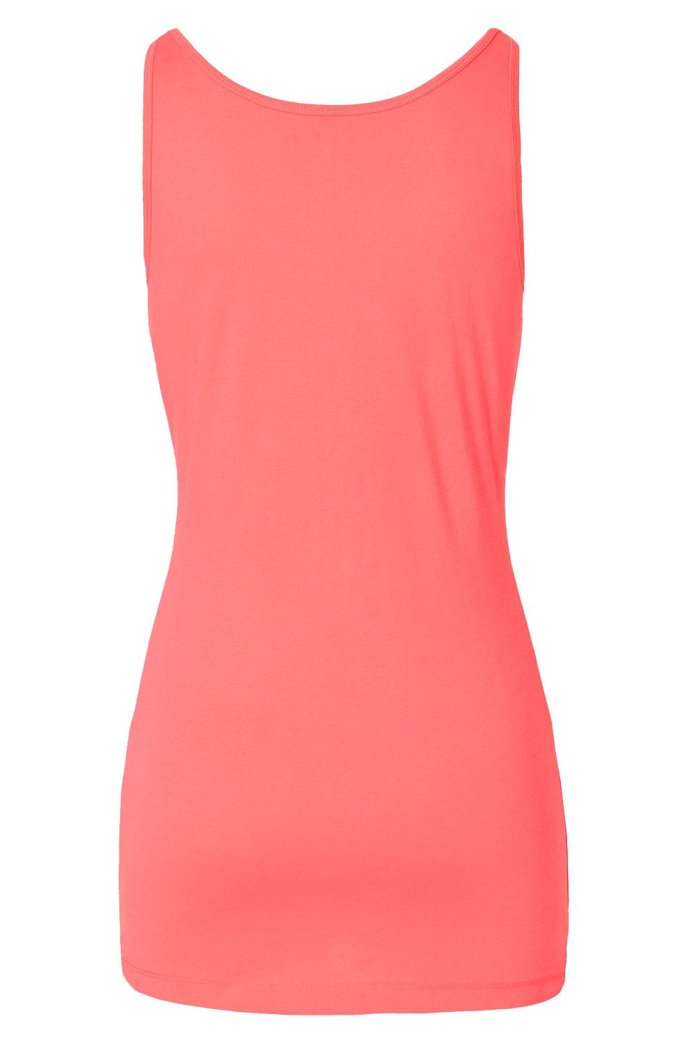 Long cotton vest top Coral
