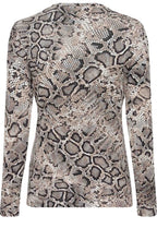 Long Sleeve Snake Print Top