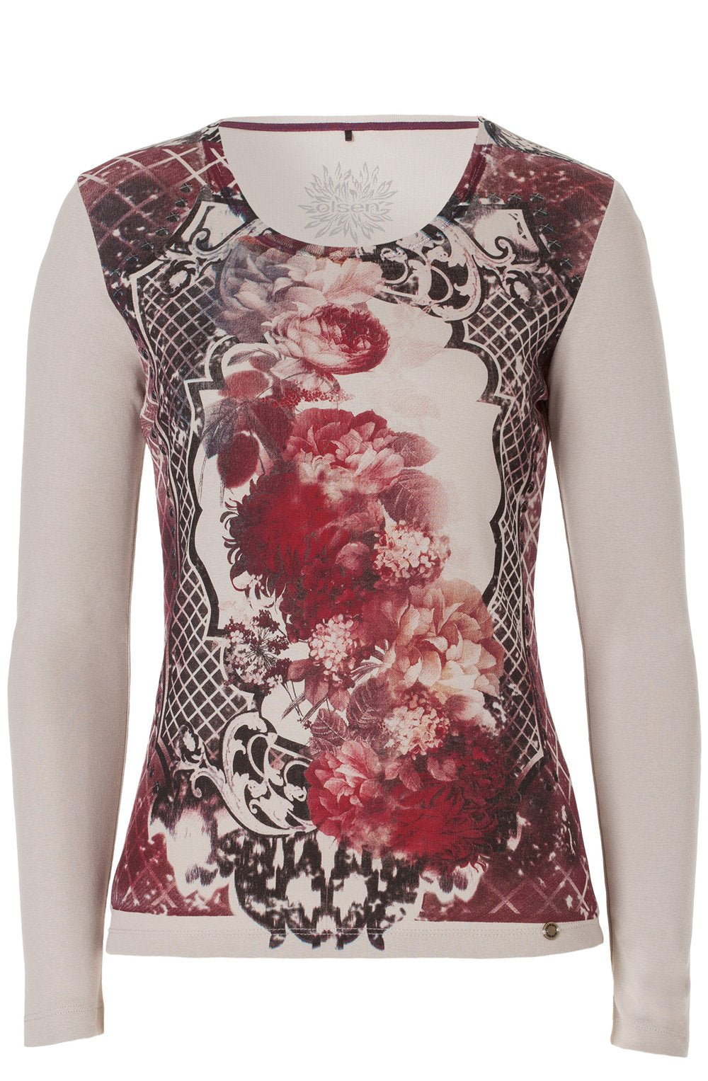 Long sleeve top with flower print