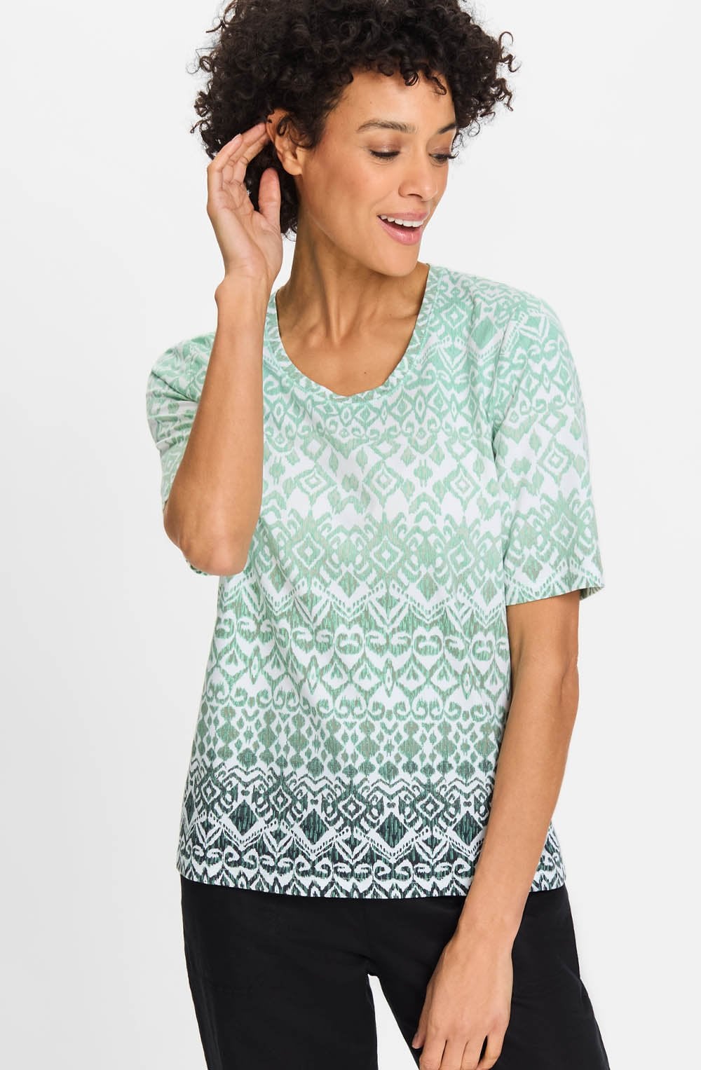 Mint Green All Over Print Hannah T Shirt