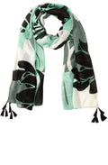 Mint Green Urban Jungle Tasselled Scarf