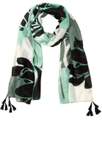 Mint Green Urban Jungle Tasselled Scarf
