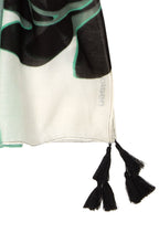 Mint Green Urban Jungle Tasselled Scarf