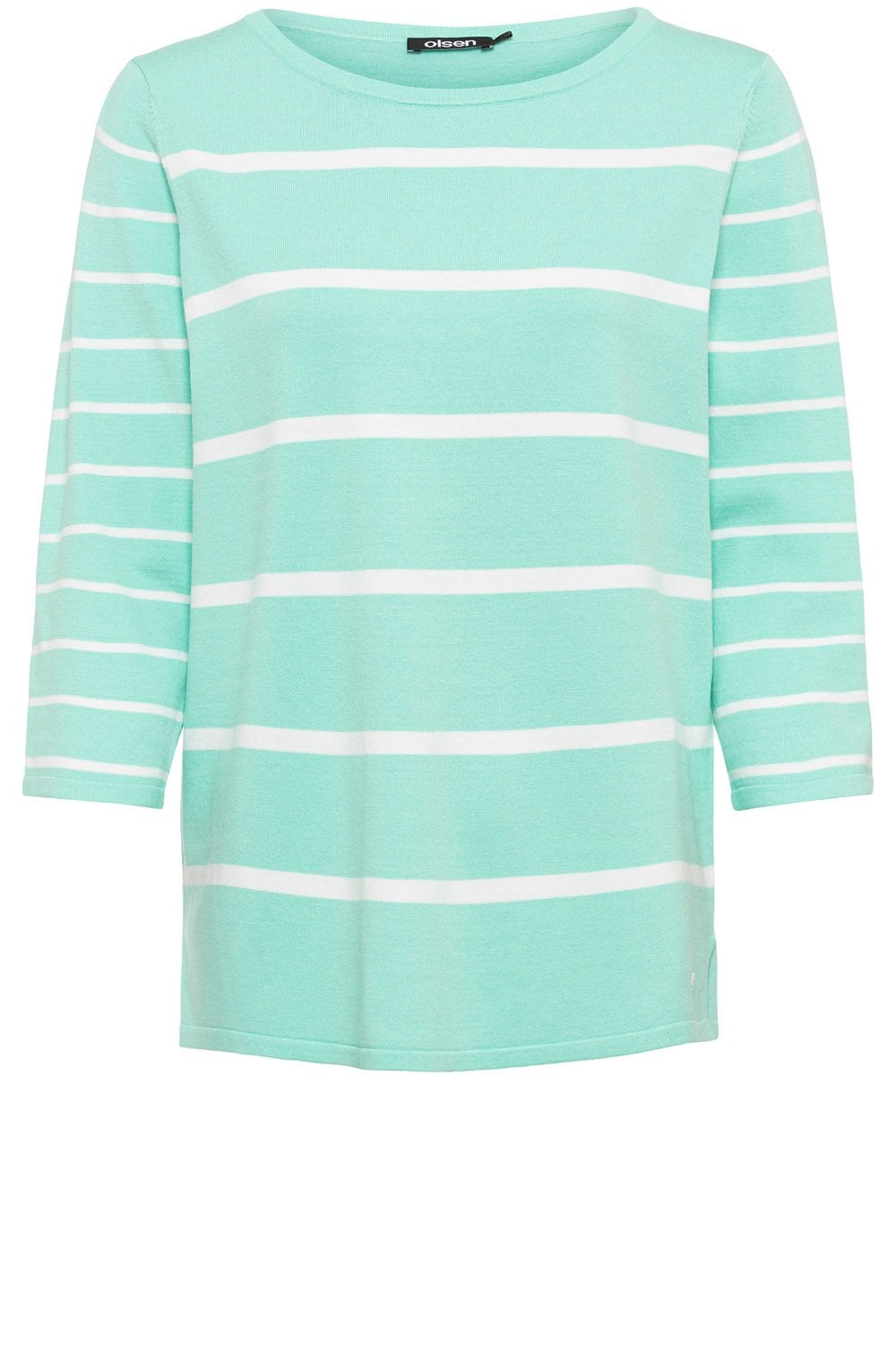 Mint Striped Sleeve Sweater
