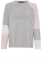 Misty Grey and Parfait Pink Textured Knit Henny Jumper