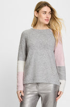Misty Grey and Parfait Pink Textured Knit Henny Jumper