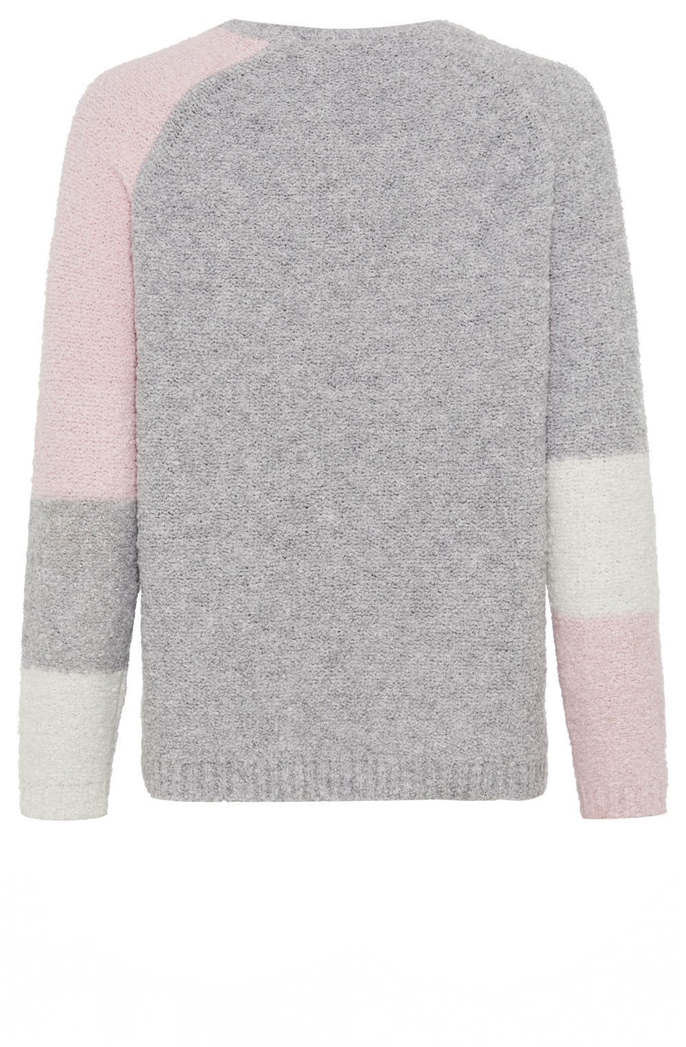 Misty Grey and Parfait Pink Textured Knit Henny Jumper