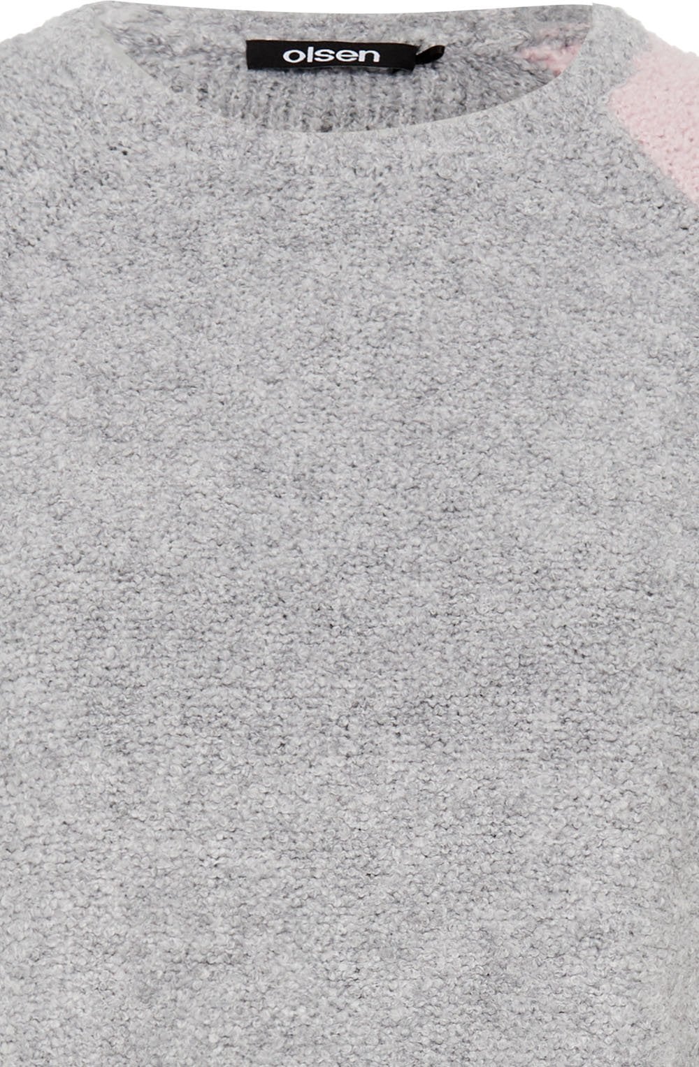Misty Grey and Parfait Pink Textured Knit Henny Jumper