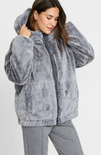 Misty Grey Faux Fur Oversized Reversible Jacket