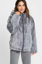 Misty Grey Faux Fur Oversized Reversible Jacket