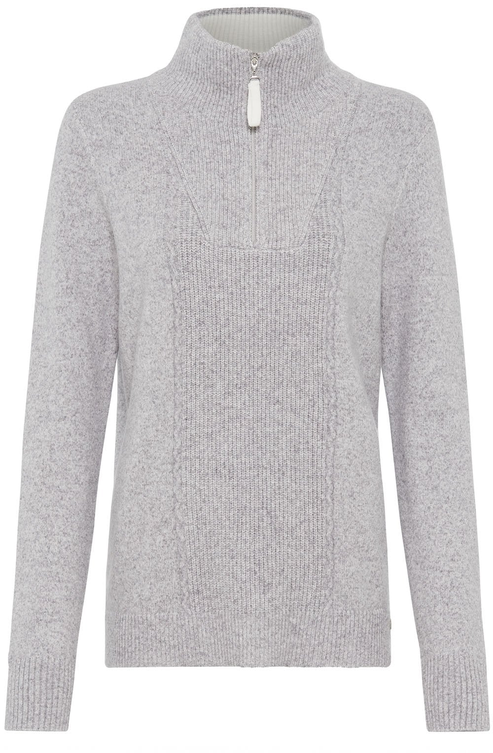 Misty Grey Half Zip Henny Jumper