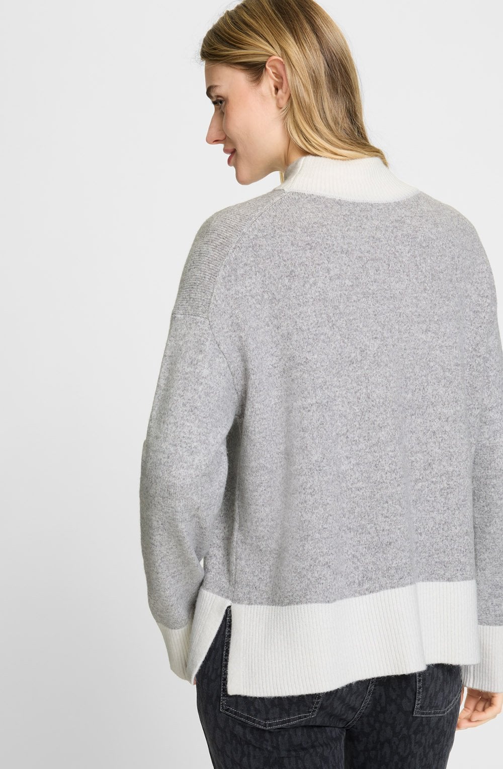 Misty Grey High Neck Relaxed Cora Jumper