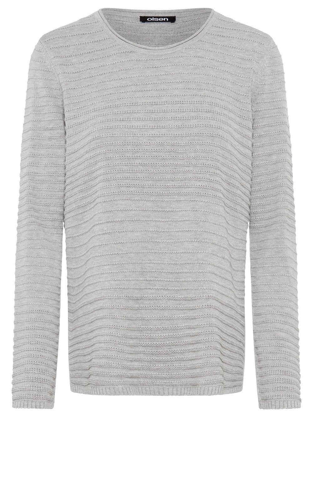 Misty Grey Horizontal Knit Henny Jumper
