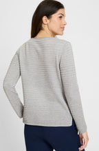 Misty Grey Horizontal Knit Henny Jumper
