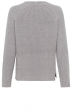Misty Grey Ribbed Knit Shimmer Henny Jumper