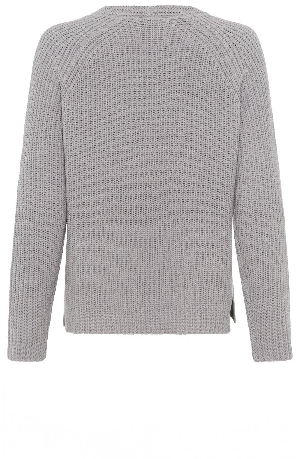 Misty Grey Ribbed Knit Shimmer Henny Jumper