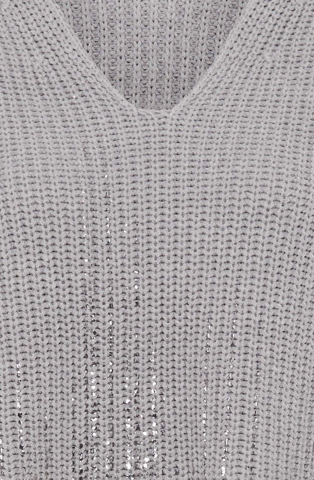 Misty Grey Ribbed Knit Shimmer Henny Jumper
