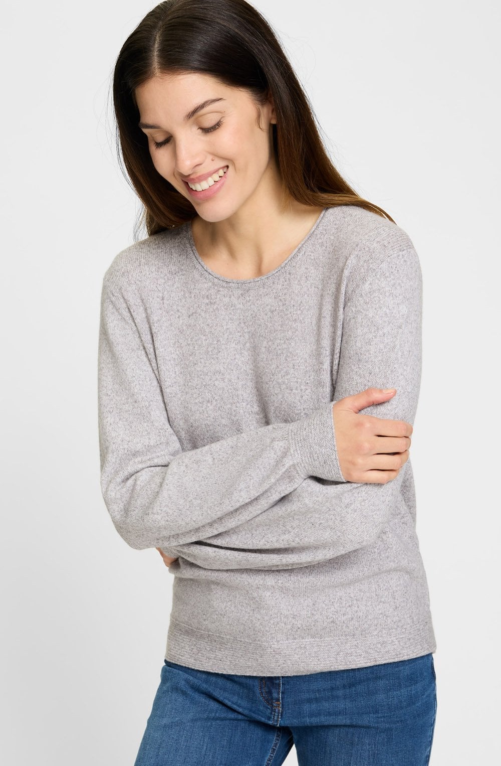 Misty Grey Round Neck Henny Jumper