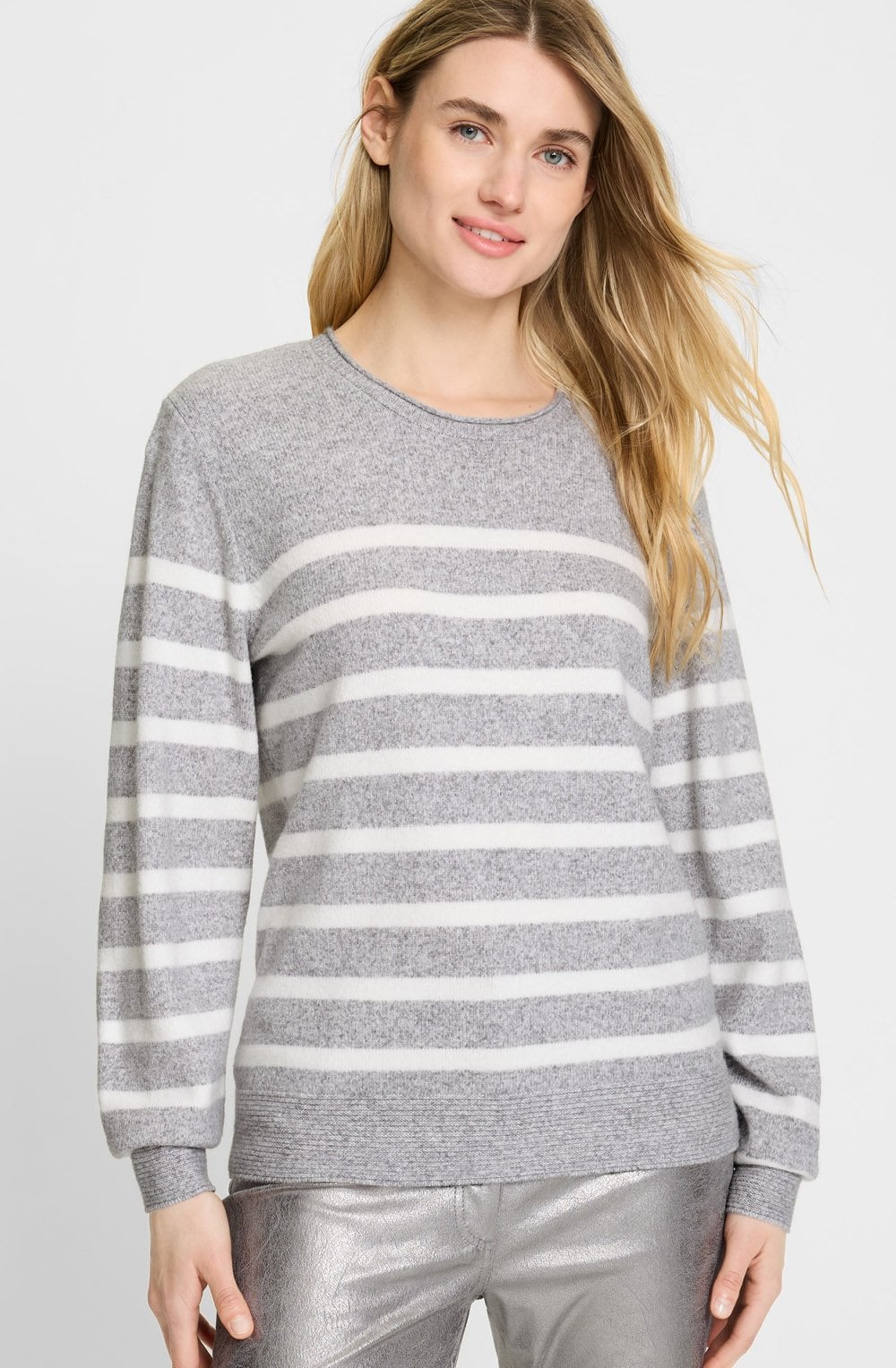 Misty Grey Striped Henny Jumper