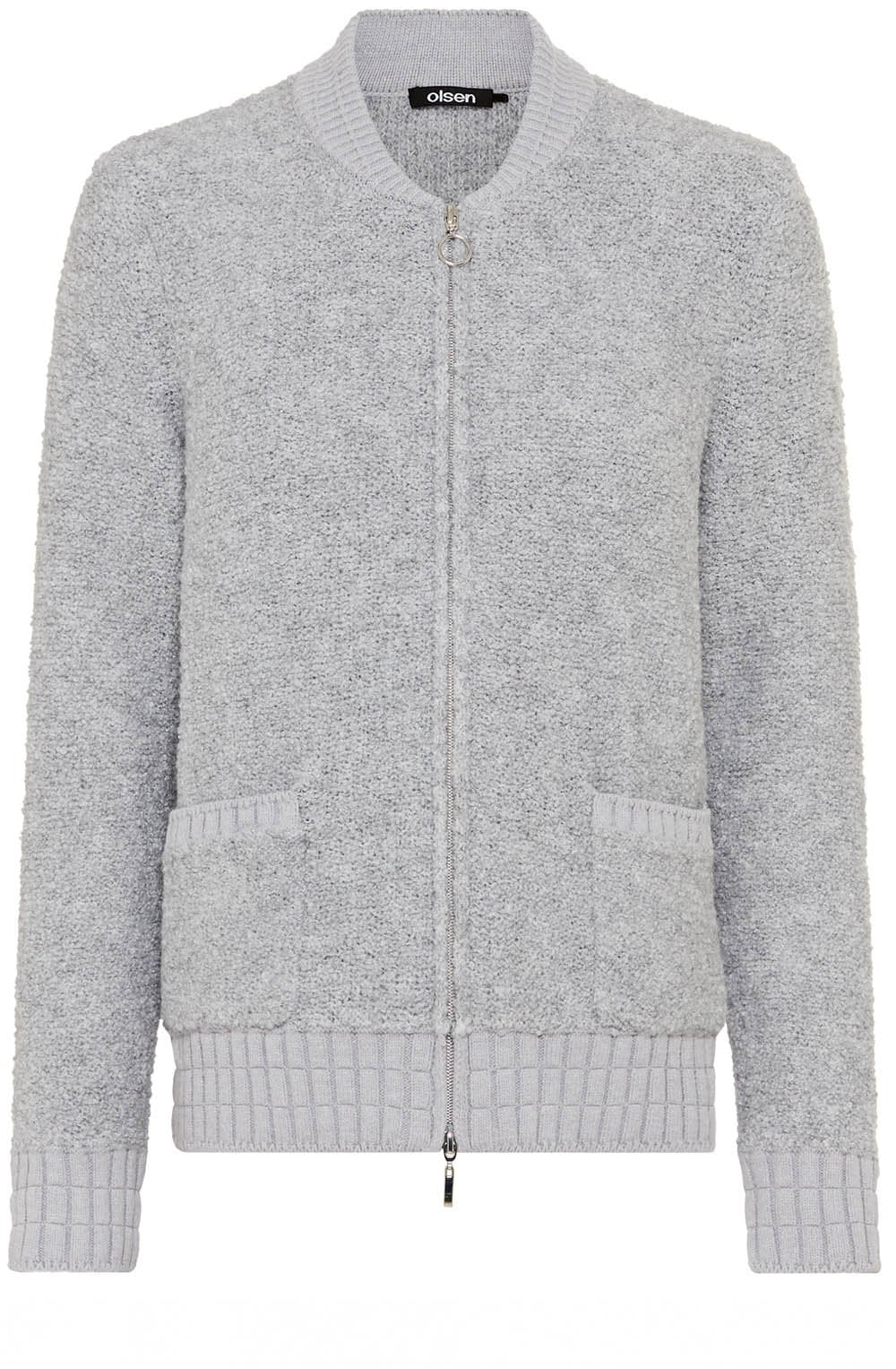 Misty Grey Textured Knit Henny Cardigan