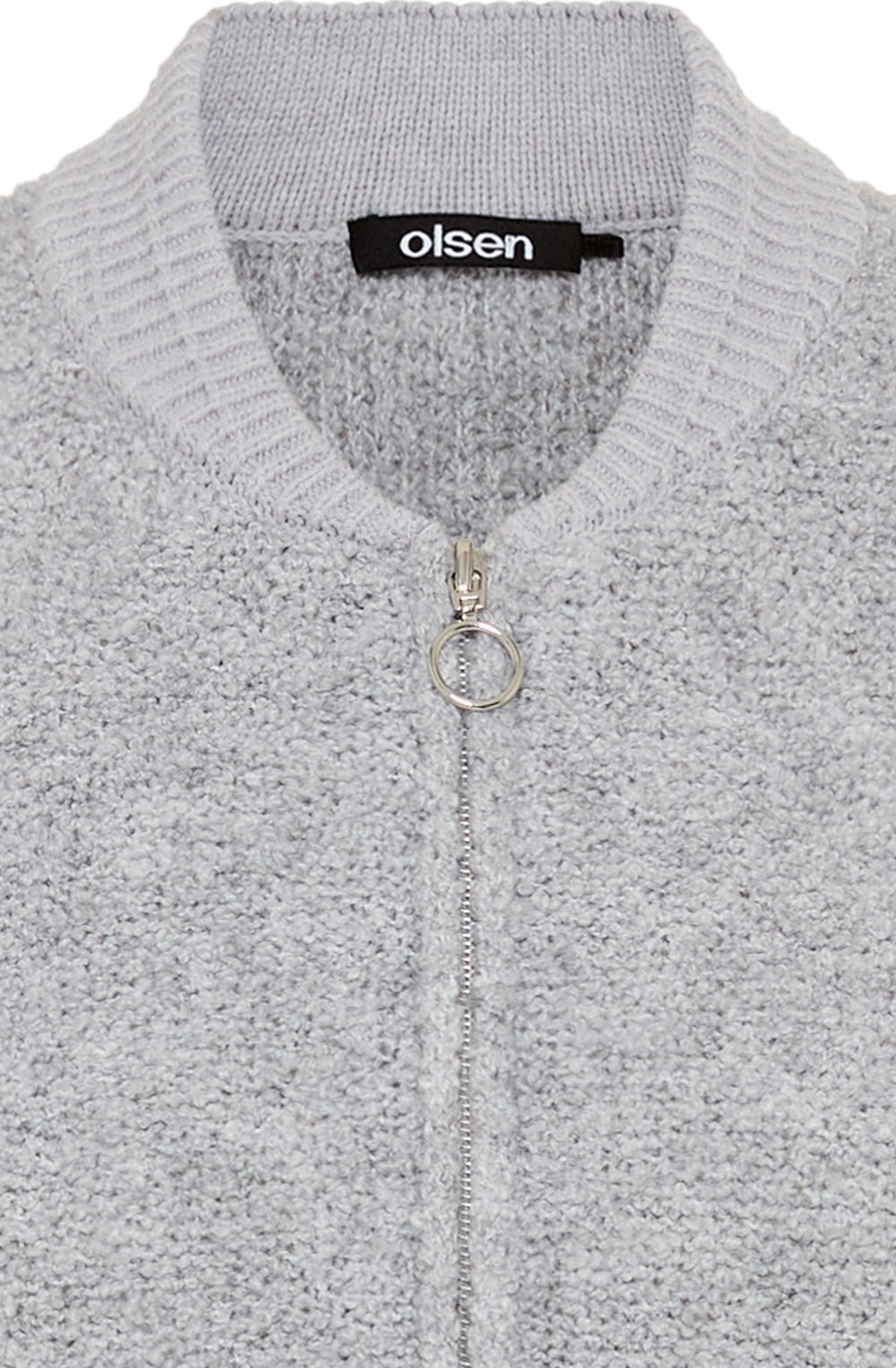 Misty Grey Textured Knit Henny Cardigan