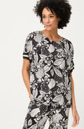 Monochrome Bold Floral Print Blouse