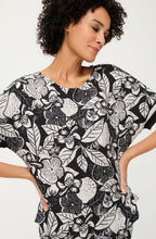Monochrome Bold Floral Print Blouse