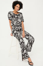 Monochrome Bold Floral Print Blouse