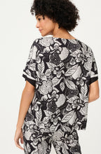 Monochrome Bold Floral Print Blouse